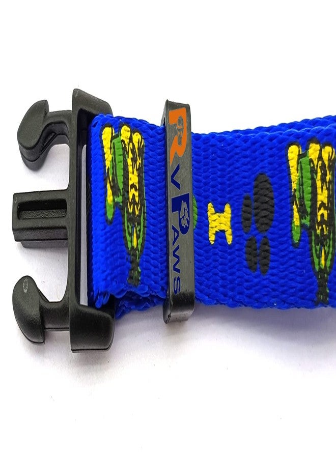 Pups&Pets 15 MM Paw/Bone Printed Soft Nylon Collar Belt and Leash Set for Small Breed Dog and Puppies - Blue - Image 5